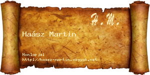 Haász Martin névjegykártya